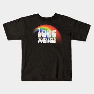 Love Yourself ///// Retro Style Positivity Design Kids T-Shirt